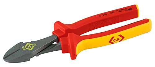Image of C.K Redline VDE Slim Access Cable Cutters 200mm, German Made High Leverage Capacity Electrical Wire Side Cutter, Heavy Duty Croppers for Electrician, Electricians Snips, CK Tools T37021 200
