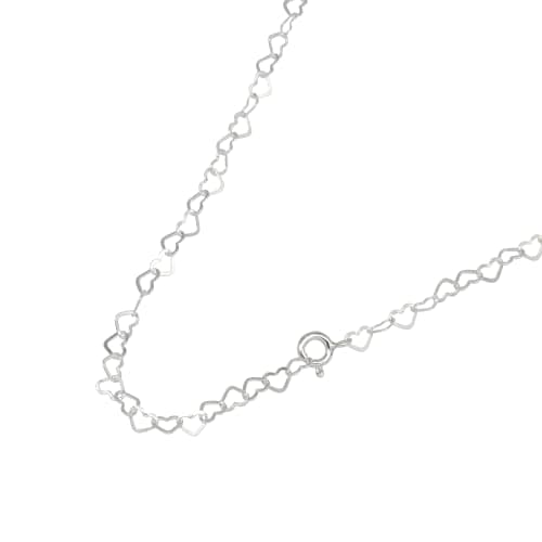 Image of Kualitas Genuine 925 Sterling Silver 3mm Heart Link Chain Necklace 16''
