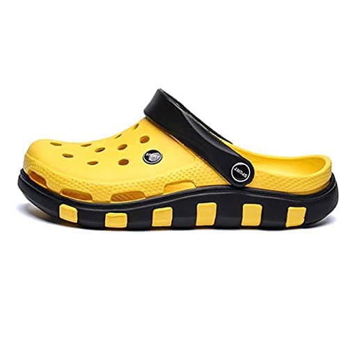 Image of CIMYDY- Unisex's Classic Clog Women's Silloth Lightweight Ventialted Clogs (Yellow-Men,9,UK Footwear Size System,Adult,Numeric)