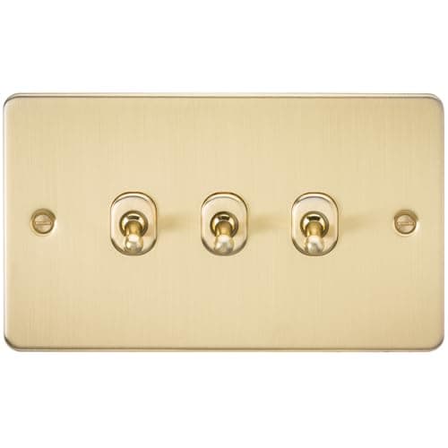 Image of Knightsbridge FP3TOGBB 10AX 3G 2-way Toggle Switch - Brushed Brass
