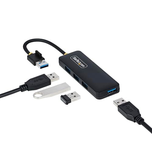 Image of StarTech.com 4-Port USB-C Hub, USB-C to 4x USB-A, Bus Powered, Small Travel Mini Hub, Multi-Port USB 3.0 Splitter, Portable