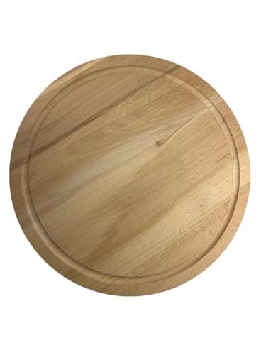 Image of EFO Round Chopping Board ⌀30cm | Natural Wooden Plate for Gentle Cutting and Knife Protection | Circular Serving Board for Stylish Food Presentation | Wooden Bread Tray for Kitchen | Beechwood