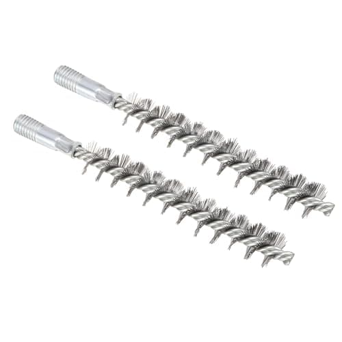 Image of PATIKIL 20mm OD Bore Brush, 2 Pcs Tube Cleaning Brush Steel Wire Mini Chimney Cleaning Brush Round Bristles M12 Threaded 170mm Length for Auto Vent Ducts Chimney Fireplace