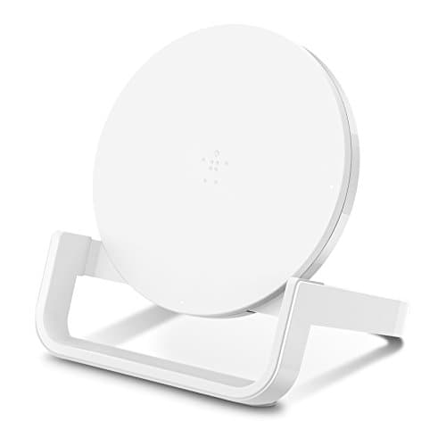Image of Belkin Boost Up Wireless Charging Stand 10 W, Fast Qi Wireless Charger for iPhone XS, XS Max, XR, X, 8, 8 Plus, Samsung S9, S9+ and More (AC Adapter Included), White