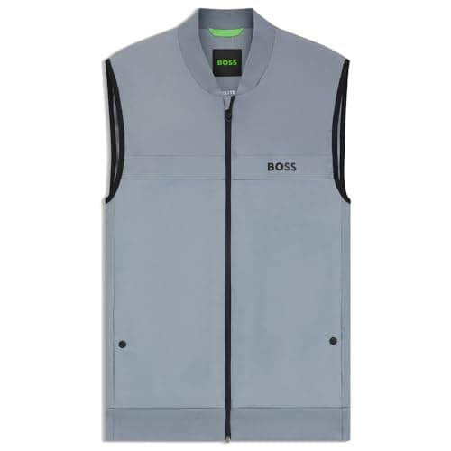 Image of BOSS Men's V_gridlyte Vest Outerwear Jacket, 026dark Grey, L