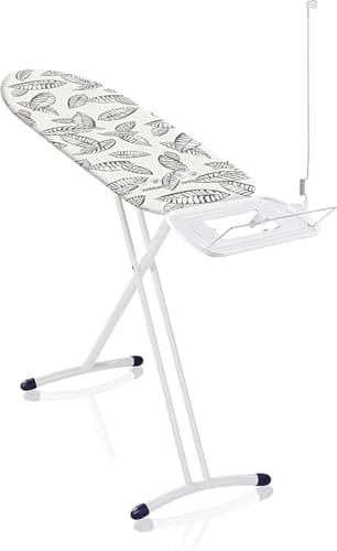 Image of Leifheit Air Board Express L Solid Ironing Board, Large Ironing Table for Steam Irons, Light and Small Ironing Board with Cover, 130 x 38 x 76-100 cm