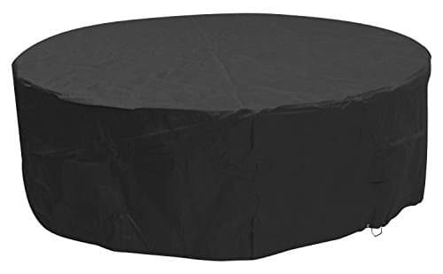 Image of Woodside Black 6-8 Seater Round Waterproof Outdoor Garden Patio Furniture Set Cover Heavy Duty 600D Material 0.8m x 2.52m / 2.6ft x 8.3ft 5 YEAR GUARANTEE