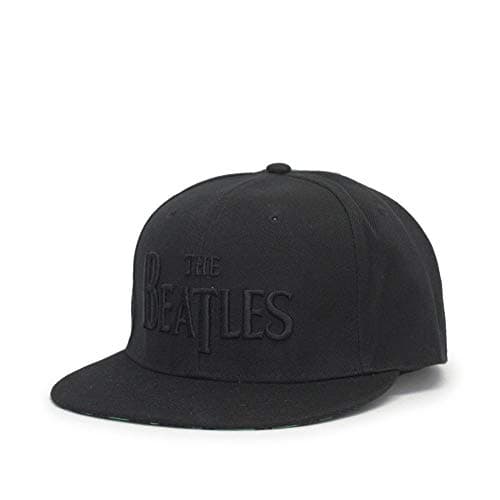 Image of The Beatles Classic Adjustable Baseball Cap Drop T Logo SGT Pepper Drum Abbey Road (Beatles Snapback), Beatles Snapback Black, One size