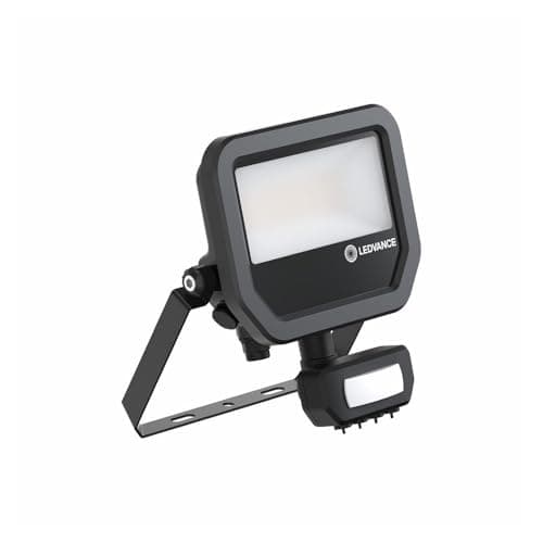 Image of LEDVANCE LED Floodlight - 17W 4000K Motion Sensor, IP66 Rated, Black, Round, Industrial Style, 2400LM, 17W, 220V, Wall Mount, Motion Sensor Floodlight