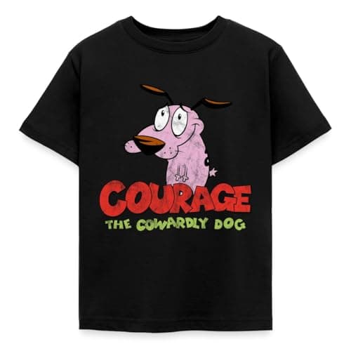 Image of Spreadshirt Courage The Cowardly Dog Kids' T-Shirt, 122/128 (7-8 Years), Black