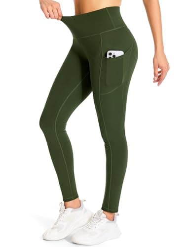 Image of GymCope Yoga Pants for Women, High Waisted Leggings for Women with Tummy Control, Workout Leggings with Pockets for Yoga, Running, Gym or Lounging Green