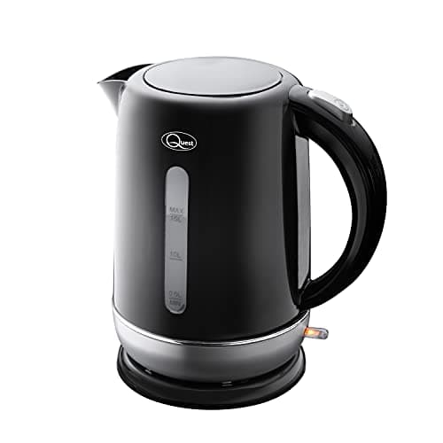 Image of Quest 1.5L Fast Boil Kettles with Spout Filter and Water Level Indicator / 360 Degree Kettle Base/Cord Storage/Removable & Washable Spout Filter / 3000W / 2 Colours (Black/Silver)