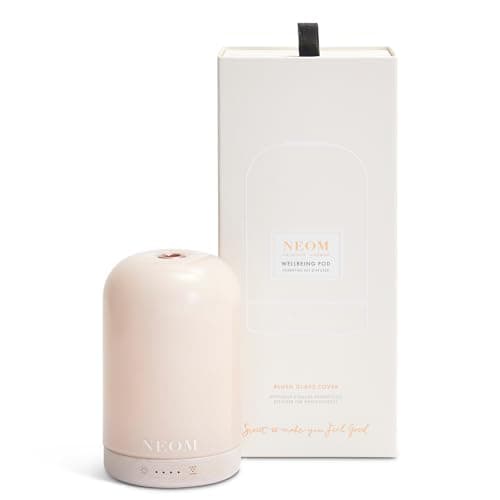 Image of NEOM Wellbeing Pod in Blush | Premium Ultrasonic Essential Oil Diffuser | Ceramic Cover, LED Light & Timer | Aromatherapy Diffuser | Home Fragrance | Gift