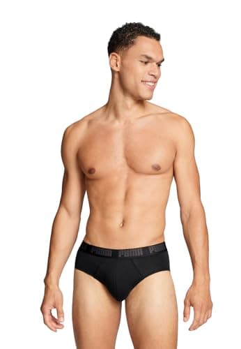 Image of PUMA Men's Basic Briefs pack Of 2 , Black, S UK