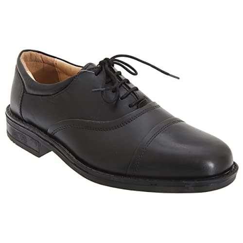 Image of Roamers Mens Softie Leather Blind Eye Flexi Capped Oxford Shoes (12 UK) (Black)