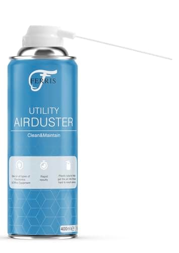 Image of FERRIS | Air Duster Can (1 x 400ml) Powerful Compressed Air Duster Spray Cleans and Removes Dust & Debris | Use on Office Equipment, Electronics, Keyboard Cleaner, Camera Lens Blower (1pk)