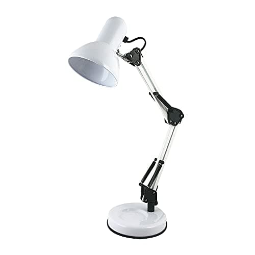 Image of Homelife for easy living 35W "Swing Poise" Hobby Desk Lamp - Tilt / Swivel Head - 35cm Swing Arm - Max. Height 52cm - Weighted Base with Desk Tidy - Inline Switch - L945WH - White
