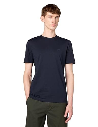 Image of BOSS Men's Small Logo Cotton Crewneck T-Shirt, Basic Navy, Medium