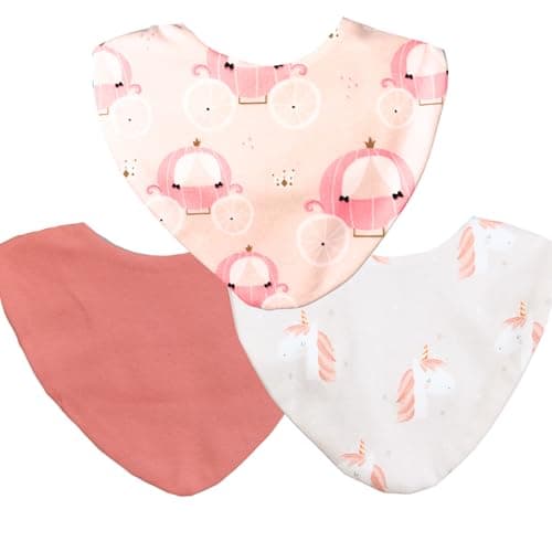 Image of Bibbilyboo Waterproof Baby Dribble Bib, 3 Pack, Baby/Toddler - Highly Absorbent & Naturally Antibacterial - Adjustable, Waterproof & Breathable Fabric - Award Winning Teething Bibs (Unicorn)
