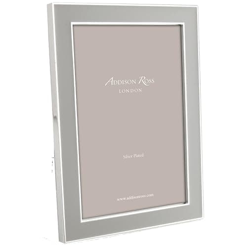 Image of Addison Ross Enamel Photo Frame 6x4cm - Portrait or Landscape Display - Ideal Picture Frames for Gifting - Gift for Weddings, Birthday, Anniversary - Modern Design - Silver & Chiffon Grey, 15mm