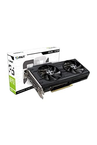 Image of Palit GeForce RTX 3060 Dual 12GB GDDR6 Graphics Card, 3584 Core, 1320 MHz GPU, 1777 MHz Boost, Ampere Architecture, 3 x DisplayPort, HDMI, Dual Fans with 0-dB Tech