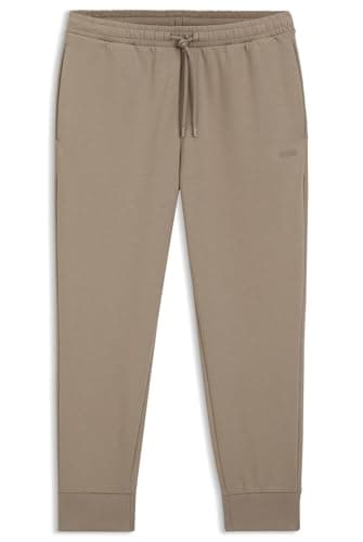 Image of BOSS Mens Hadiko Stretch-Cotton Tracksuit Bottoms with Logo Detail