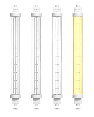 Image of TobeBright 500W Gantry Lights Jacket Food Lamp 240V, 220MM R7s Food Heat Lamp Food Safe Catering Bulbs R7S Halogen Food Heater Bulb for Canteen Buffet Cater Events Kitchen Hospitality,4-Pack