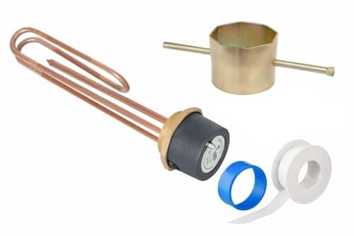 Image of EQUIP247UK 11" COPPER IMMERSION CYLINDER HEATER ELEMENT KIT INC BOX SPANNER & PTFE TAPE