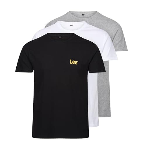 Image of Lee Larkin Mens T-Shirts - Multipack of 3 | 100% Cotton T Shirts for Men | Everyday Men's T-Shirts | Comfortable and Breathable | Crew Neckline | Black, White and Grey T-Shirt | Men's Fashion