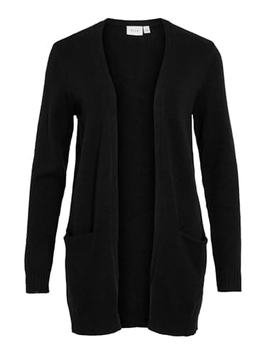 Image of Vila Viril L/S Women's Open Knit Cardigan Noos - Black - Small