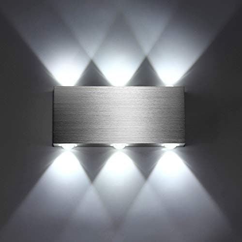 Image of Lightess Led Wall Lights for Living Room Indoor 6W Silver Up and Down Wall Light Internal Modern Wall Lights for Bedrooms Restaurant Hotel Stair Corridor Hallway Lighting Wall Sconces, Cold White