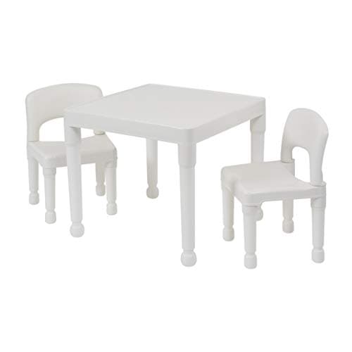 Image of Liberty House Toys 8809W Plastic Table and Two Chair Set, White, H x 43.5cm W x 51cm D