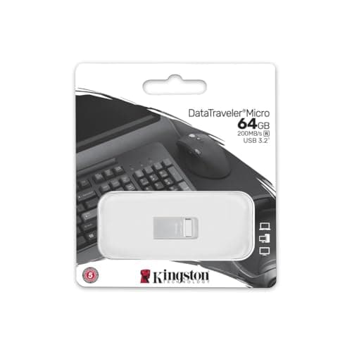 Image of Kingston DataTraveler Micro USB Flash Drive 64GB 200MB/s Metal USB 3.2 Gen 1 - DTMC3G2/64GB