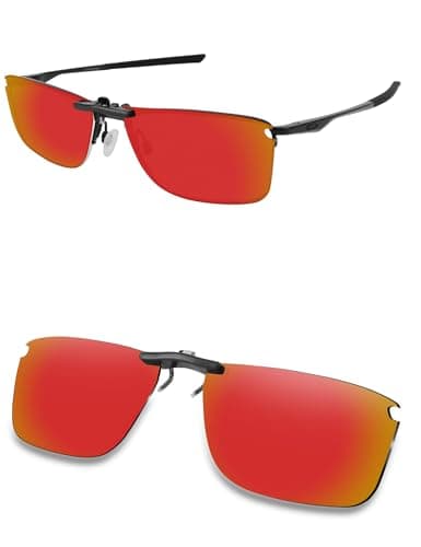 Image of AOZAN Polarized Clip-on Sunglasses for Oakley Socket 5.5 OX3218 54mm, Anti Glare and Scratch Resistant - Electric Crimson