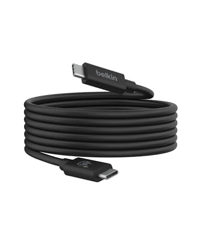 Image of Belkin Connect USB4 Cable (6.6ft), USB-C to USB-C w/ 240W Power Delivery + 20Gbps - USB4 Compliant, Compatible with MacBook, Windows, Chromebook & More