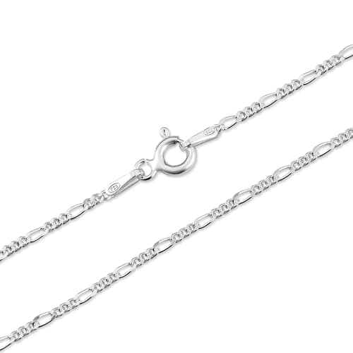 Image of Heather Needham Sterling Silver 1.5 mm Figaro Chain Necklace | 16''18''20''22'' Inches | Classic Silver Chains for Women or Men | Gift Boxed 8509 (18)
