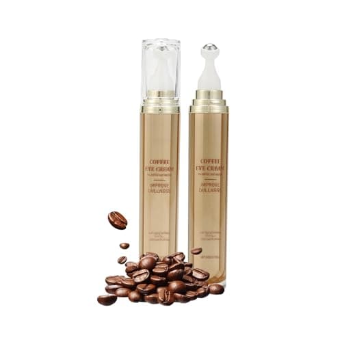 Image of Caffeine Eye Cream Serum for Dark Circles and Puffy Eyes, Hyaluronic Acid Eye Cream with 360° Cooling Roller for Wrinkles, Bags & Fine Lines, Hydrating Under Eye Treatment for Men & Women, 20ml