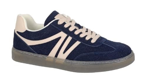 Image of Cipriata REDEA L689 Ladies Suede Fashion Retro Lace Up Casual Trainers Sneakers (Navy, UK Footwear Size System, Adult, Women, Numeric, Medium, 7)