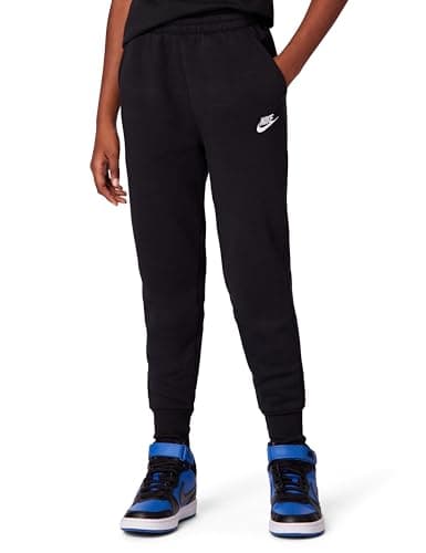 Image of NIKE FD2921-010 G NSW Club FLC HR FTD PNT LBR Pants Girl's Black/Black/White Size L
