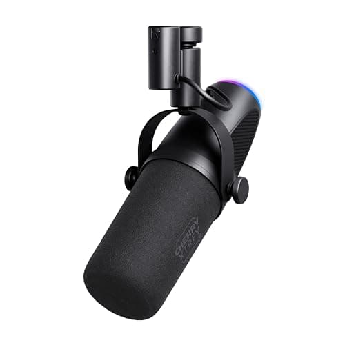 Image of CHERRY XTRFY NGALE X, Professional USB & XLR Microphone for Recordings & Streaming, XLR and USB Plug & Play, Cardioid, Low-Cut Switch for Gaming, Black