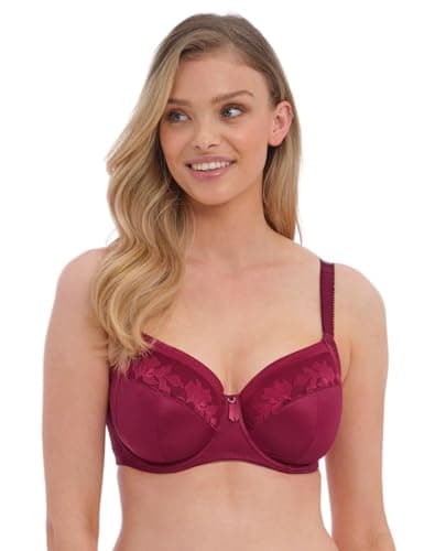 Image of Fantasie Women's Illusion Underwire Side Support Bra Full Coverage, Sheer, Berry, 32D