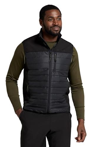 Image of Mountain Warehouse Turbine Mens Padded Gilet - Lightweight Body Warmer, Padded Insulation Vest, Zipped Pockets Sweater - Spring Summer Camping, Travelling, Hiking Black XL