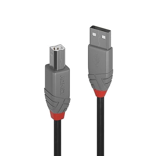 Image of Lindy 3m USB 2.0 Printer Cable, USB-A to USB-B Cable ,Scanner and Printer cable for HP, Canon, Dell, Epson, Brother, Electric Piano, Anthra line