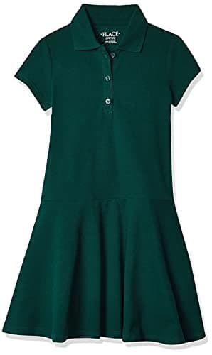 Image of The Children's Place Girls' Uniform Pique Polo Dress, Spruceshad, 7-8 Years