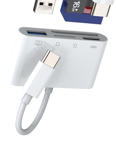 Image of USB C HUB TF SD Card Reader USB OTG Type C Charger 4 in 1 Docking Station for Apple IPhone15 Pro Max for IPad Air Macbook Multiport Adapter Micro SD Memory Flash Drive Thunderbolt Port Charging Dongle