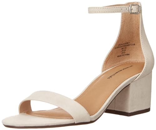 Image of Amazon Essentials Women's Two Strap Heeled Sandal, Ivory, 6 UK Wide