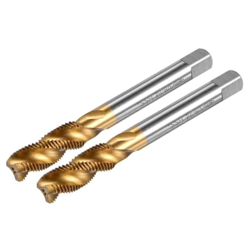 Image of M METERXITY 2-Pack 3/8-24 UNC Spiral Flute Thread Tap, HSS Titanium Coated Right Hand Threading Tap Screw for Drilling/Milling Machines/CNC Machine Tools, Tapping Tool