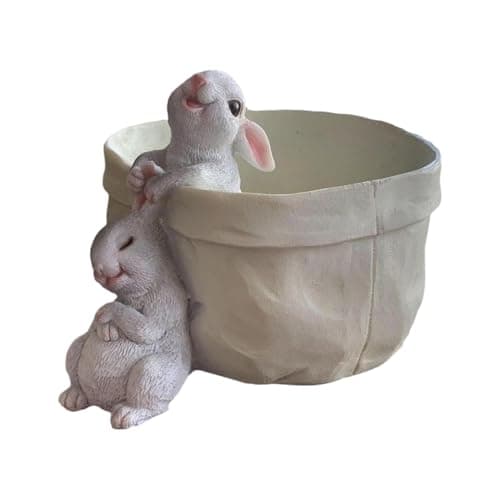 Image of Genérico Rabbit Pot, Rabbit Planter | Small Indoor Planters, Resin Planter for Indoor and Outdoor Plants, Garden Decorative