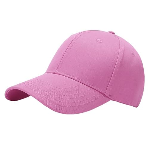 Image of Favuit Baseball Cap, Mens Golf Cap Unisex Adjustable Cotton Sports Sun Visor Hat Classic Dad Cap Trucker Hat Casual Plain Hats for Outdoor Men Women UK(Pink)