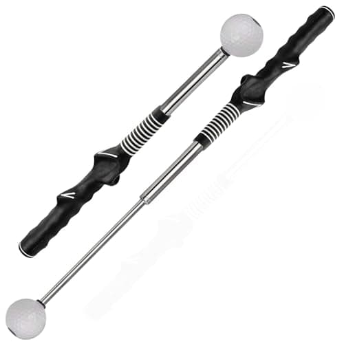 Image of Arttodo Retractable Golf Swing Training Aid, Click Sound Stick Trainer, Golf Warm Up, Grip, Strength, Tempo Training Aids, Golf Accessories, Left Hand